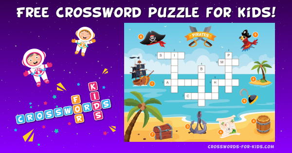 Pirates | Easy Crossword Puzzle for kids